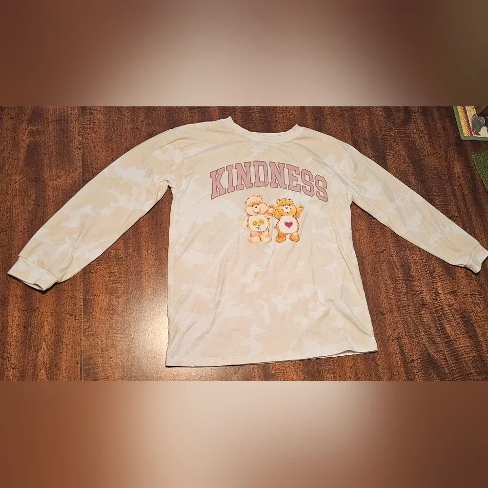 Care Bears Girls Crew Neck Long Sleeve Graphic Kindness Multicolor Tee Sz Large